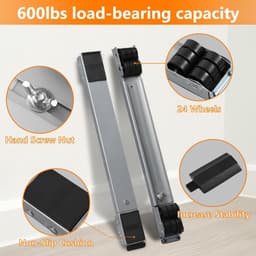 2 Stuks Wasmachine Onderstel - Wasmachine Standaard - Verstelbare Mobiele Standaard - Met 24 Wielen - Telescopisch Ontwerp - Voor Banken, Kledingkasten, Drogers, Wasmachines, Koelkasten, Airconditioners En Vaatwassers — thumbnail 2