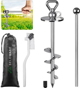 Dailygoods - Hond Tie Out Stake - Anti-Roest Grondanker voor Grote Honden — thumbnail 1
