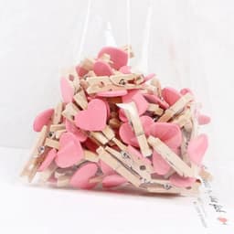 Houten Kleding Clips - Mini Clips Kaarten - Foto's Ophangen - Hartvorm Ontwerp - 50 Stuks - Roze — thumbnail 3