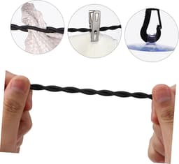 Draagbare Waslijn - Reiswaslijn Kledinglijn - Kleding Drogen - Intrekbaar Met Clips - 120 cm - Zwart — thumbnail 5