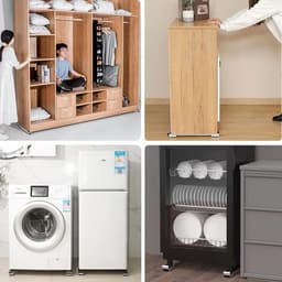 Wasmachine Verhoger - Onderstel Verrijdbaar - Apparaten Verplaatsen - Verstelbaar Met Rem - 45-70 cm - Zwart — thumbnail 3