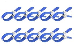 Zeilklemmen - 10 stuks - Clips Voor Zwembadafdekkingen - Dekzeil Klemmen - RVS - Winddicht en krasvast - Stevige klemming - Geschikt Voor Het Drogen Van Dekbedden, Sokken, Kleding En Zwembadafdekkingen - 12CM - Blauw — thumbnail 1