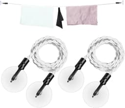 Intrekbare Waslijn - Reiswaslijn Verstelbaar - Kleding Drogen Buiten - Met Zuignappen Haken - 2.8 Meter - Wit — thumbnail 4
