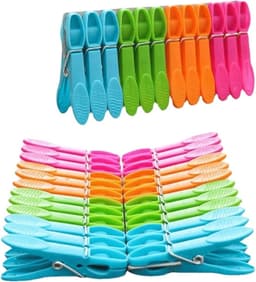 Kleurrijke Wasknijpers - Plastic Klemmen - Kleding Drogen - Goede Grip - 96 Stuks - Willekeurig — thumbnail 3