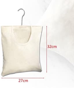 Wasknijperzak Duurzaam - Wasknijpertas - Opbergtas - Hangende Wasknijperzak - 2 Stuks - 27 x 32 cm - Beige — thumbnail 2