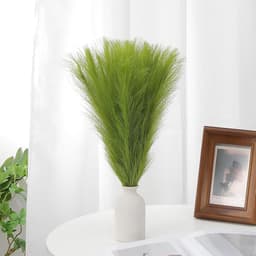61 cm pampasdecoratie, 50 stuks kunstmatige pampas, bulk, pluizig kunstgras, klein gedroogd voor thuis, boho, decoratie, vaas, bruiloft, muur, grond, groen — thumbnail 2