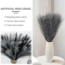 30 stuks 55 cm, pampasgras, kunstbloemen, pampasgras, decoratie, woonkamer, gedroogde bloemen, wollig, boho voor het decoreren van slaapkamer, woonkamer, bruiloft (driekleurig C) — thumbnail 2