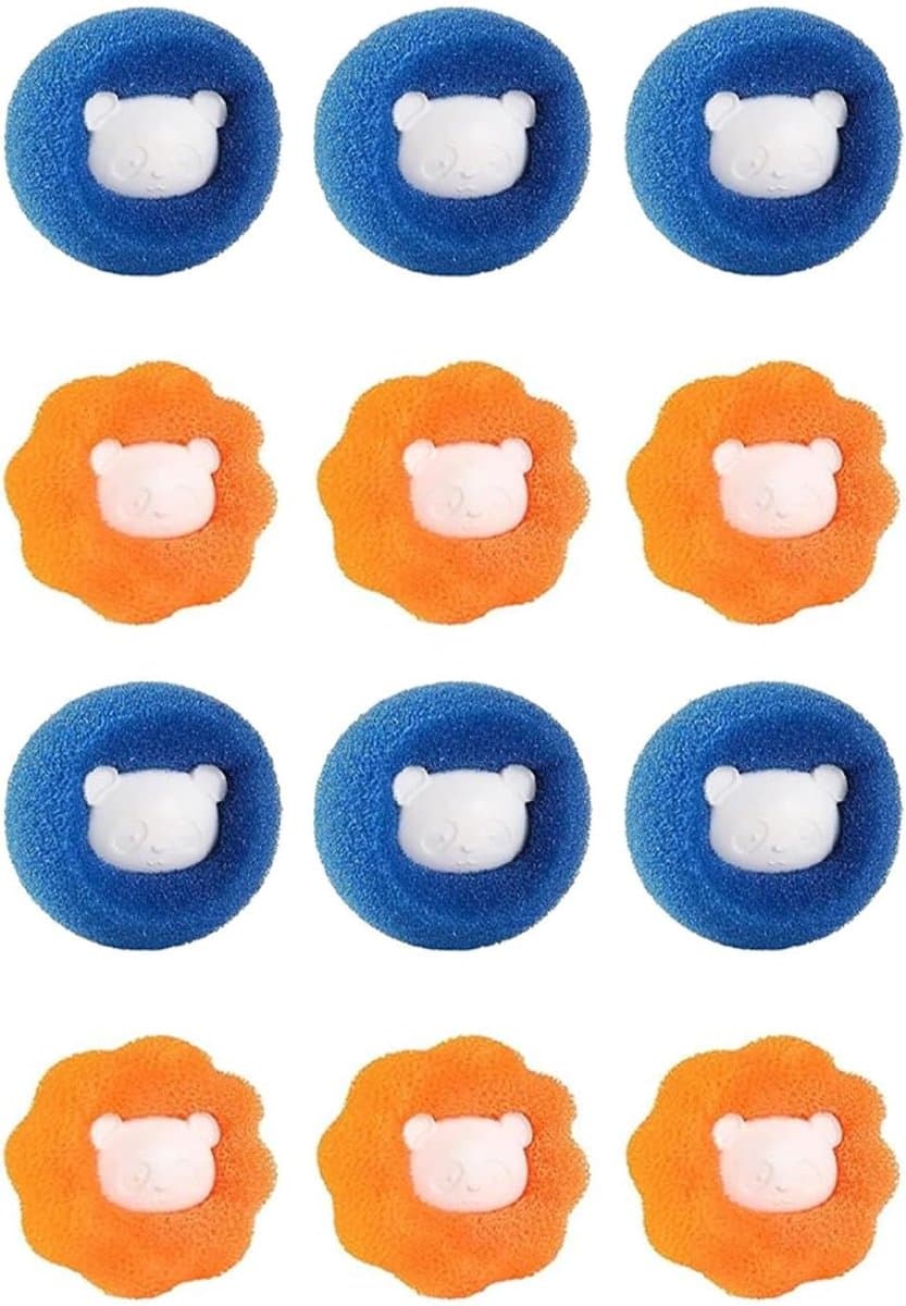 12 stuks haarvangers voor wasmachine, ballen voor het opvangen van haar in de wasmachine, herbruikbaar, voor het opvangen van haar, wasmachine — afbeelding 1