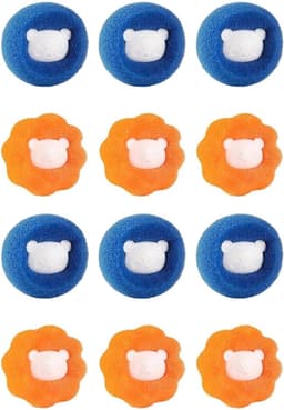 12 stuks haarvangers voor wasmachine, ballen voor het opvangen van haar in de wasmachine, herbruikbaar, voor het opvangen van haar, wasmachine — thumbnail 1