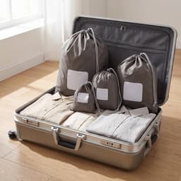 Draagtas, 4 stuks, waterdicht, nylon, met trekkoord, waterdichte tas voor buitenactiviteiten, in verschillende maten olijfgroen — thumbnail 2