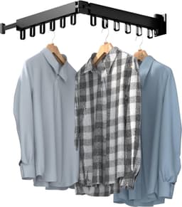 ZRNS® Wasrek Hangend - Droogrek - Voor Deur Radiator of Balkon - Inklapbaar - Zwart — thumbnail 1