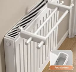 Radiator Droogrek - 50 cm - Wit - Dubbel Droogrek voor Verwarming - Met Haken — thumbnail 2