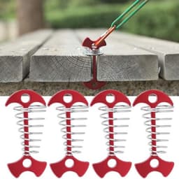 Aluminium Tenttouwspanners Set van 4 met Veergesp en Grondankers - Ideaal voor Kamperen en Wandelen — thumbnail 1