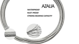 Azalia5m Muurbevestiging Gordijnwalsdraadset, Hangende Draadgordijngordijnwalsdraad, voor Licht/Lampfoto's, Kunstprojecten Waslijn (Zilver) — thumbnail 4