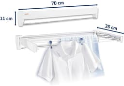 Wanddroogrek - Wasrek - Ophangbaar - Wit - 70cm x 35cm x 11cm — thumbnail 2
