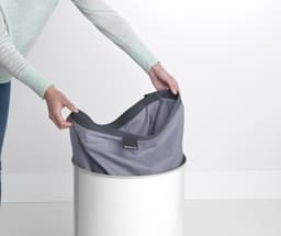 Brabantia Wasmand - met Deksel - 60 l - White / Kurken deksel — thumbnail 4
