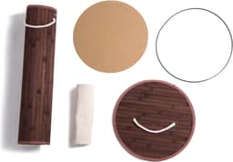 Grote Ronde Bamboe Wasmand met deksel - 80 L - Wasmand 1 Vak met stoffen waszak - Opvouwbaar - Wassorteerder Rond — thumbnail 5