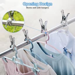 Wasknijpers - 18 Stuks - Strandlaken Anti Windknijpers Voor Op Strandstoel - RVS - Grote - Opening 6 Cm - Wasrek Knijpers - Anti-Slipclip - Rokjesclip - Quilt - Laken - Badhanddoek - Extra Lang En Stevig - Duurzaam — thumbnail 2