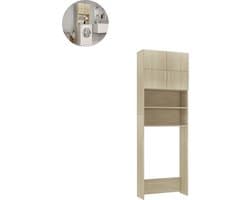 Wasmachine ombouw - Kast - Opbouwmeubel - Verhoger - Wasmachine meubel - Opbergkast - Hout - Sonoma Eiken