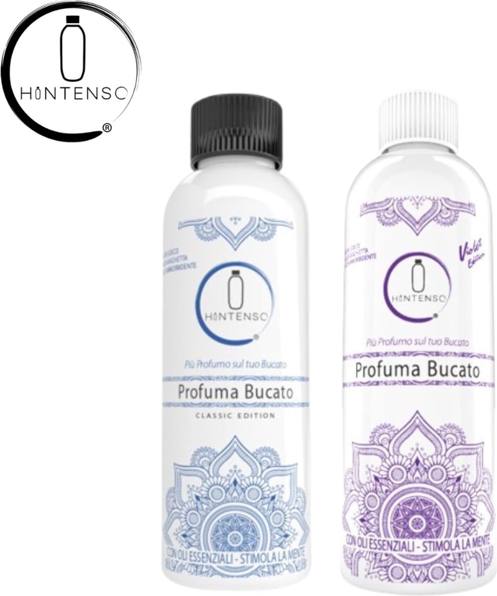 Wasparfum Hintenso Violet Edition Lavendel 500ml + Wasparfum Hintenso Classic Edition Blue 500ml - Proefpakket - 140 Wasbeurten - Inclusief 1 gratis tester - Frisse was - Heerlijke geur - Textielverfrisser – Wasverzachter – Lavendel - Zeebries — afbeelding 1
