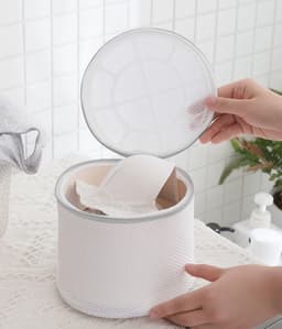 Waszakken - 4-pack waszakken met rits - Mesh waszakken voor wasmachines - Fijne mesh en grote mesh herbruikbare waszakken - voor delicate shirts, sokken, ondergoed, bh's, lingerie, babykleding - 70g grof gaas - zakken met trekkoord — thumbnail 3