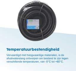 ProPlus Afvalwaterslang - 10 m - Afwatering - Temperatuurbestendig - Flexibel en Uittrekbaar - ø 32 mm - Voor het Geleiden van Afvalwater vanuit caravans/campers, vijvers en zwembaden - Afvoerkanaal - Zwart — thumbnail 5