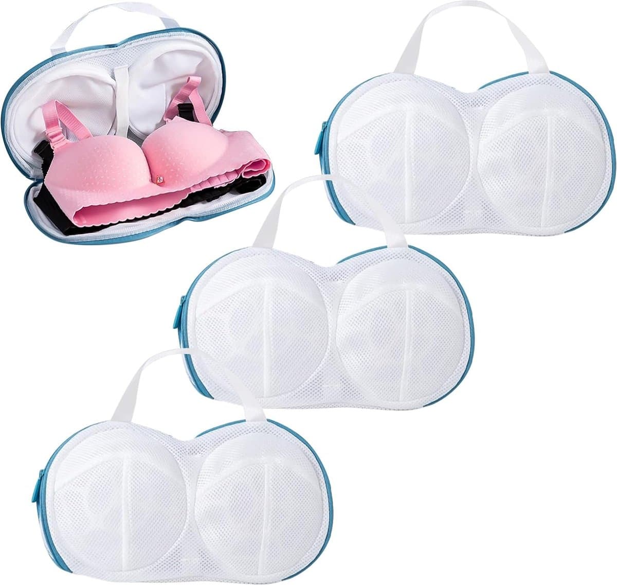 3x Bh Waszakken - Bh Wasnetje Voor Wasgoed - Anti-Vervorming - Waszakje Lingerie - Premium Lingerie Waszakje - 19x35cm - Met Rits - Waszak Bh - Delicaat Wasgoed - Waszak - Wasgoed - Waszakje Laundry Bag - Wasnet - Wasmachine - Geschikt Voor A-C-cup — afbeelding 1
