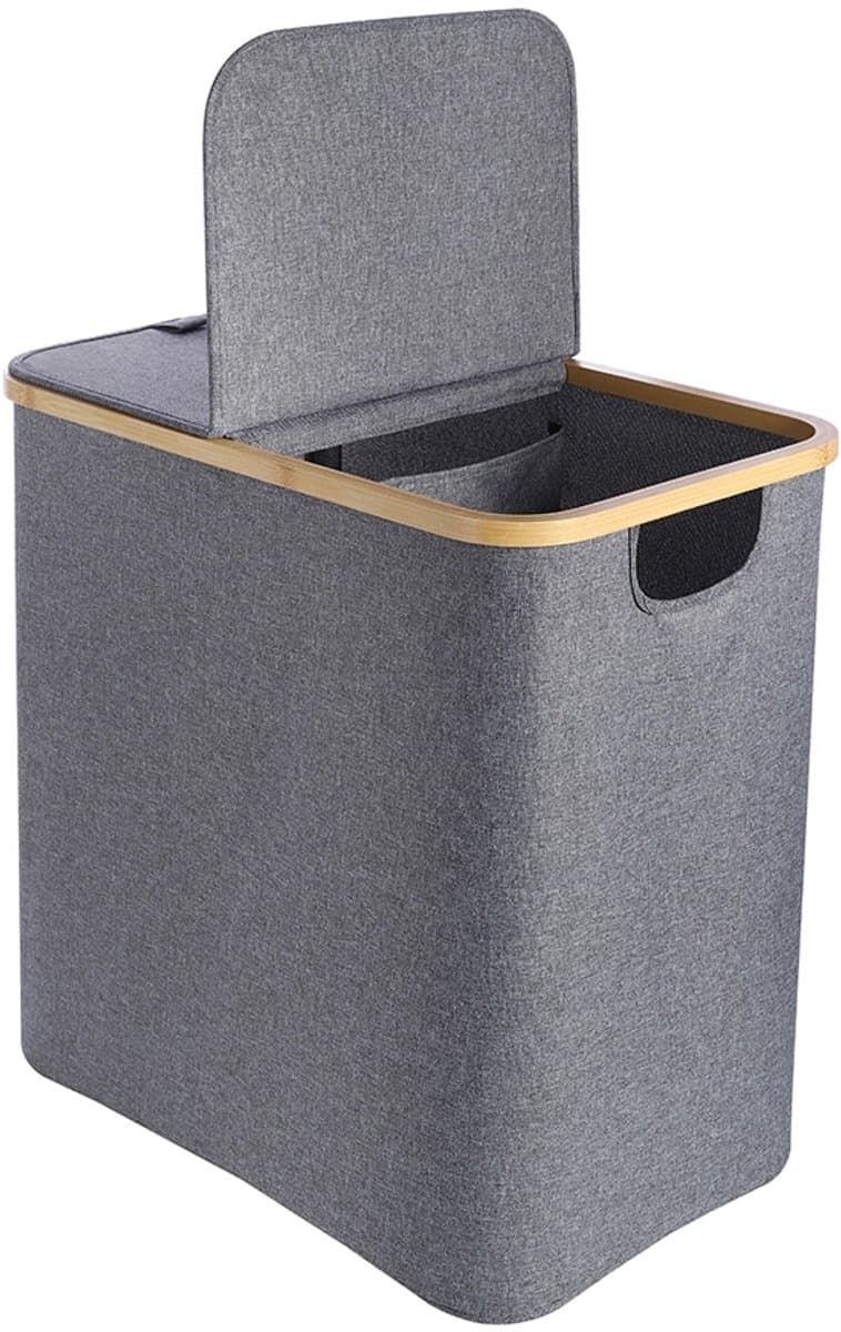 Ezystorage Opvouwbare wasmand 2 vakken - 87 liter — afbeelding 1