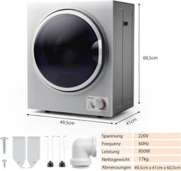 Mini Wasdroger 2,5 kg - Energiezuinige Elektrische Droger met 4 Droogmodi voor Thuisgebruik — thumbnail 5