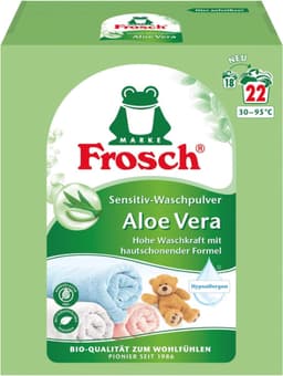 Frosch Sensitive Waspoeder - Aloë Vera, - 1,45 kg - 22 Wasbeurten - Hypoallergeen - Langdurige kleurbescherming - Gevoelige huid — thumbnail 1