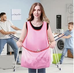Praktisch Was- & Opvouwschort met Opbergzak - Roze — thumbnail 2