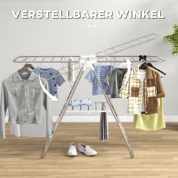 HOMCOM Inklapbaar wasrek, roestvrij staal, kunststof, zilver, wit 850-121 — thumbnail 5