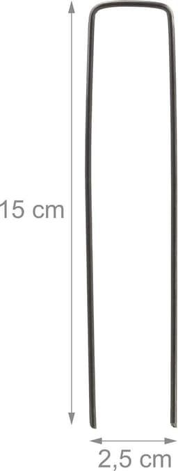 Grondpennen set van 50 stuks - 15 cm lang - Ø 2 mm - staal - gepunte uiteinden - grondanker haring zilver. — thumbnail 5