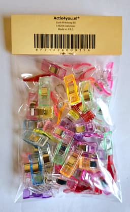 Actie4you® - Stofklemmen - Clips - Naaiclips - Kopspelden vervanger - Naai accesoires - Wonderclips - Naai klemmen - Minikijper - 50 Stuks — thumbnail 2