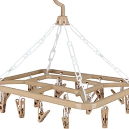 Urban Living Wasgoed droogcarrousel/droogmolen - 2x - 18 clips/knijpers - beige - kunststof - 31 x 33 cm — thumbnail 3