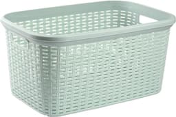 Plasticforte Wasmand - 35 liter - rotan - mintgroen - kunststof - 53 x 36 x 26 cm — thumbnail 1