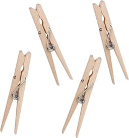 Urban Living Basic plus Size wasknijpers - 80x - bamboe - 8 cm — thumbnail 1
