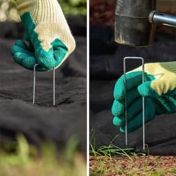 100x grondankers van gecoat staal - robuuste grondpennen voor het bevestigen van onkruidvlies en folies - grondankers voor tuin en camping - hoekig (100 stuks - 150x30x3mm) — thumbnail 3