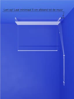 Heavy-duty Ruimtebesparend Plafond Droogrek - 6 stangen elk 190 cm lang — thumbnail 4