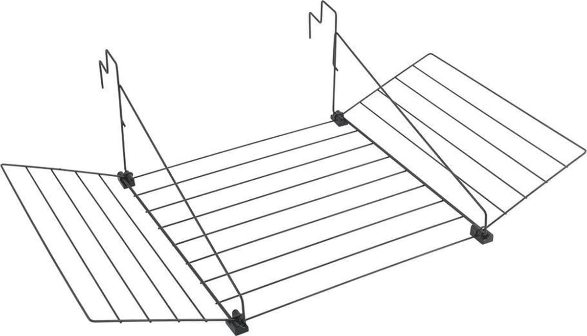 Tomado - Droogrek Tilburg - Voor radiator, balkon, deur of balustrade - 12 meter drooglengte - Ophangbaar - Zwart - 5 jaar garantie — afbeelding 1
