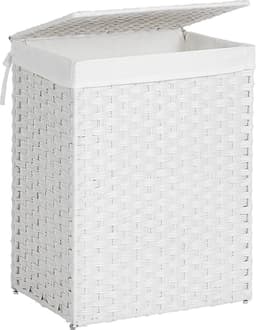 Nancy's Wasmand - Wassorteerder - Handgevlochten - 110L Wit — thumbnail 1