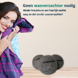TUMBLETOUCH® 6XL Drogerballen Voor Wasdrogers - Gemaakt van 100% Nieuw-Zeelandse Schapen Wol - 2 Etherische Oliën - Wasdrogerballen - Droogballen - Grijs — thumbnail 2