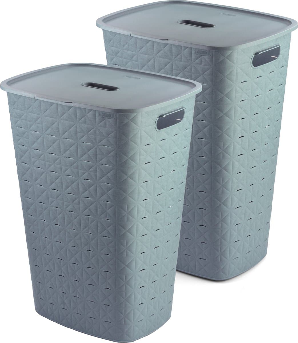 Curver Softex Wasmand met Deksel 56L - 2 stuks - Blauw — afbeelding 1