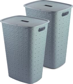 Curver Softex Wasmand met Deksel 56L - 2 stuks - Blauw — thumbnail 1