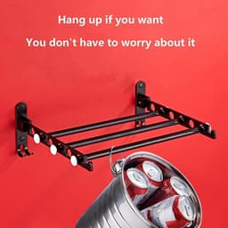 Opknoping Drogen Rekken - Aluminiumlegering Wandmontage Roterende Folding Kleding Droogrek - Balkon Kleding Hanger - Kast Organizer voor Badkamers en Wasruimtes — thumbnail 5