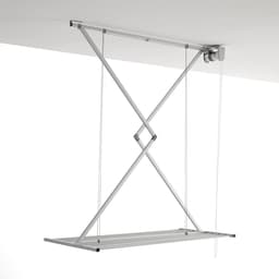 Ruimtebesparend inklapbaar droogrek aan plafond - Grijs 120 - Aluminiumconstructie — thumbnail 1