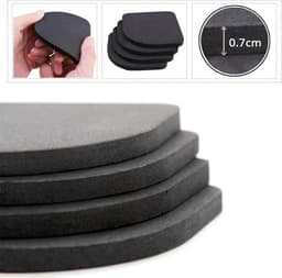 4 STUKS - Slip matjes voor de wasmachine, droger, koelkast, kast of ander apparatuur - Anti slip - Trillingsdempers - Geluiddempers - Anti slip pads - Anti tril mat wasmachine of droger - Voetjes rubber - Meubelonderzetters — thumbnail 3