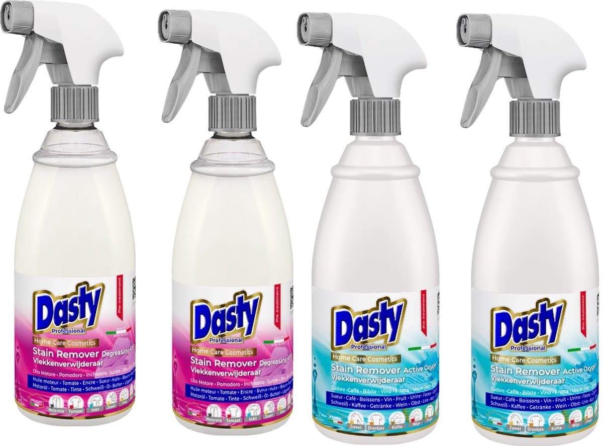 Dasty TEXTIEL Pakket SMALL: Professionele Vlekkenverwijderaar + Zweet- en deodorantvlekken verwijderaar: 2+2 stuks — afbeelding 1