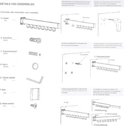 Wanddroogrek inklapbaar - wand droogrek - wanddroogrek uitschuifbaar — thumbnail 2