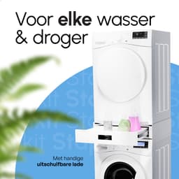 Bodo® Stapelkit - Tussenstuk met Opberglade - Wasmachine en Droger - Wit — thumbnail 5